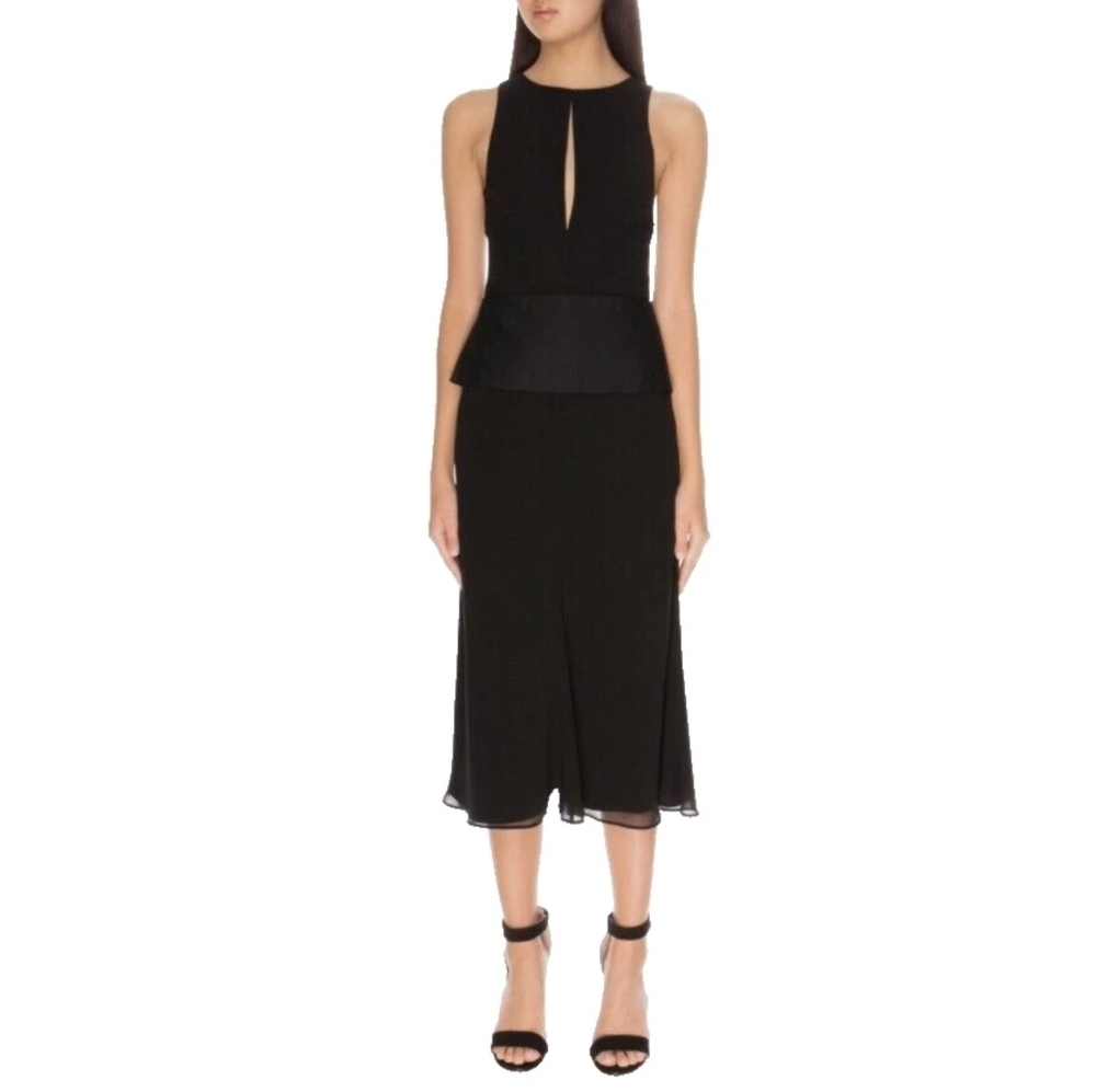 C/meo Collective Black Georgette 'Counting Stars' Midi Dress Size XS